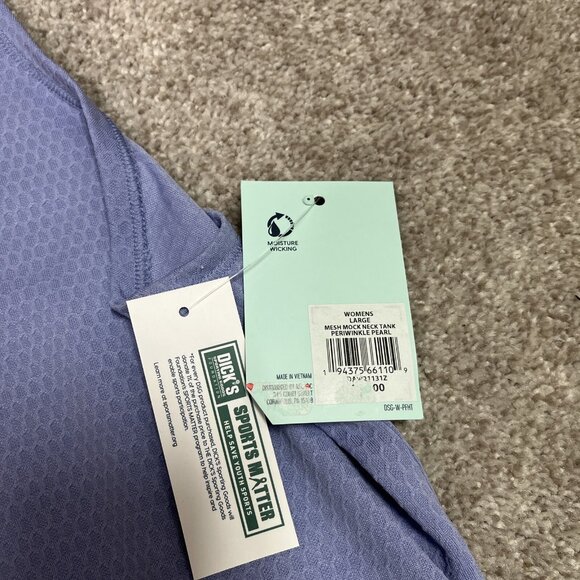 DSG Performance Activewear Mock Neck Tank Periwinkle Pearl Size Large NWT - Picture 7 of 11
